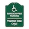 Signmission Reserved Parking Handicapped Parking Visitor Use Only with Graphic, Green & White, GW-1824-23047 A-DES-GW-1824-23047 - alternate 1